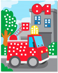 Мозаика-аппликация «Гоночная, полицейская, пожарная машинки» - Фото 8