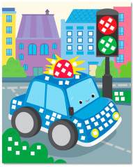 Мозаика-аппликация «Гоночная, полицейская, пожарная машинки» - Фото 9