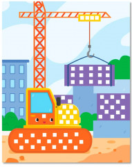 Мозаика-аппликация «Трактор, грузовик, строительный кран» - Фото 8