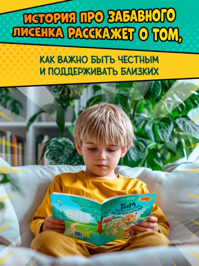 Тим учится кататься на велосипеде