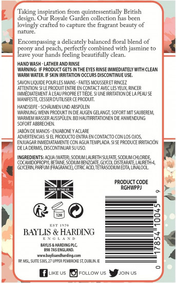 Мыло для рук жидкое «Peach Peony & Jasmine Hand Wash. Пион и жасмин»