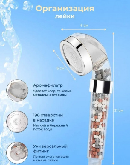 Лейка для душа с аромафильтром жасмина