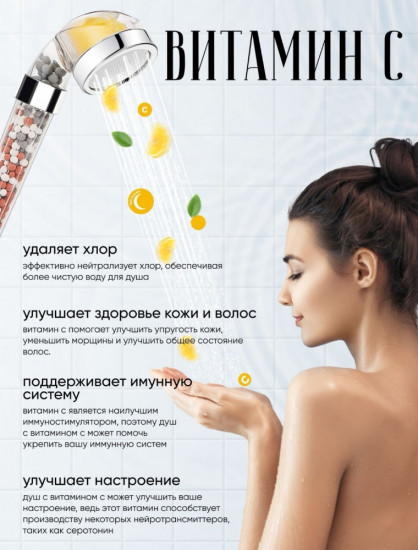 Лейка для душа с аромафильтром лимона
