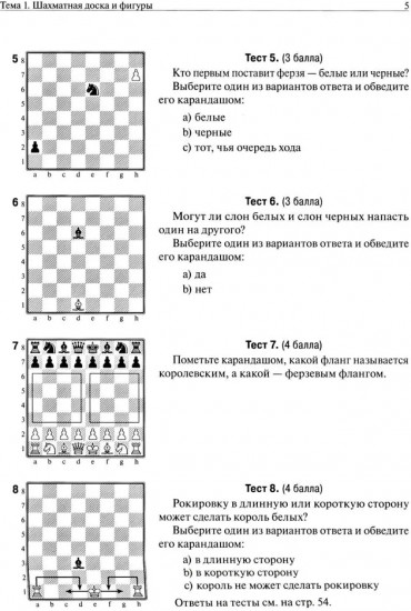 Шахматная тетрадь. Начальные сведения о шахматах