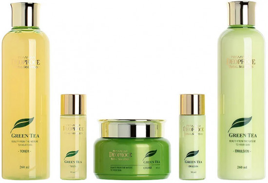 Набор уходовых средств для лица с экстрактом зеленого чая «Premium Green Tea Total Solution 3 Set»