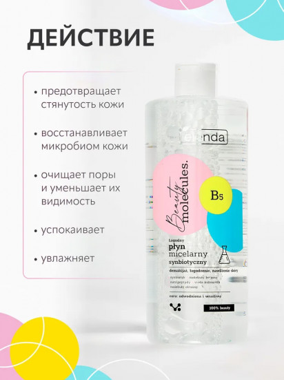 Мицеллярная вода для снятия макияжа мягкая синбиотическая