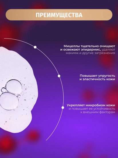 Мицеллярная вода для снятия макияжа увлажняющая против морщин