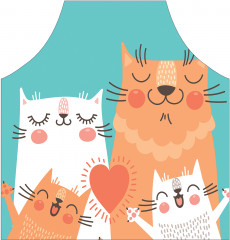 Фартук для кухни «Веселая кошачья семья» - Фото 1