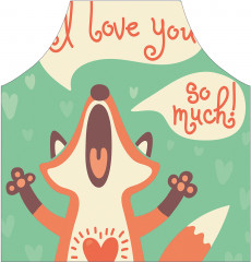 Фартук для кухни «Влюбленная лиса» - Фото 1