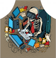 Фартук для кухни «Компьютерщик засиделся» - Фото 1