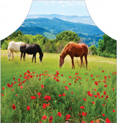 Фартук для кухни «Кони на пастбище» - Фото 1