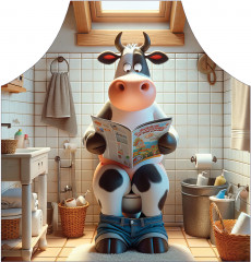 Фартук для кухни «Корова читает» - Фото 1