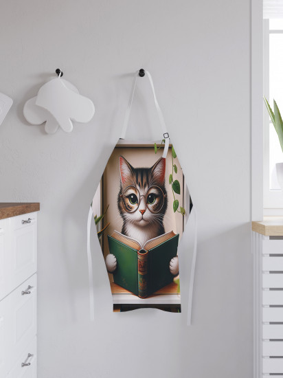 Фартук для кухни «Кот ботаник»