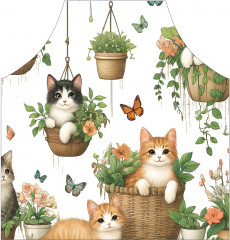 Фартук для кухни «Котики в горшках» - Фото 1