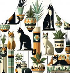 Фартук для кухни «Коты в оранжерее» - Фото 1