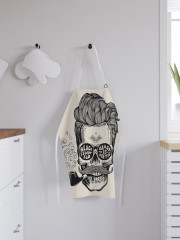 Фартук для кухни «Курящий череп с усами» - Фото 2