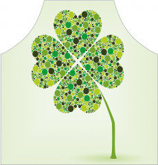 Фартук для кухни «Лист клевера в горошек» - Фото 1