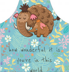 Фартук для кухни «Мамонтены в цветах» - Фото 1