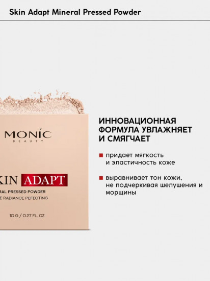 Пудра-хайлайтер для лица компактная минеральная «Skin Adapt», оттенок 01 Porcelain