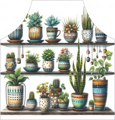 Фартук для кухни «Растения на полке» - Фото 1