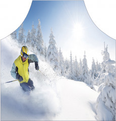 Фартук для кухни «Скользящий в снегу лыжник» - Фото 1