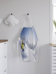 Фартук для кухни «Скользящий в снегу лыжник» - Фото 2