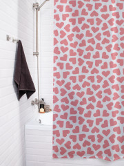 Штора для ванной с водоотталкивающей пропиткой «Pink heart» - Фото 3