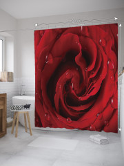 Штора для ванной с водоотталкивающей пропиткой «Алые розы» - Фото 1