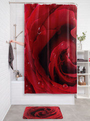 Штора для ванной с водоотталкивающей пропиткой «Алые розы» - Фото 2