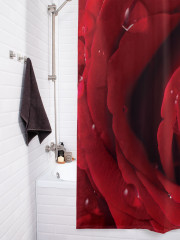 Штора для ванной с водоотталкивающей пропиткой «Алые розы» - Фото 3