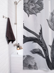 Штора для ванной с водоотталкивающей пропиткой «Артишок монохром» - Фото 3