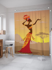 Штора для ванной с водоотталкивающей пропиткой «Африканская загадка» - Фото 1