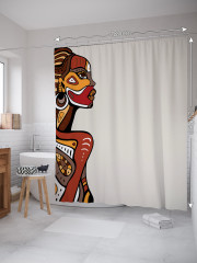 Штора для ванной с водоотталкивающей пропиткой «Африканский бодиарт» - Фото 1