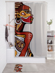 Штора для ванной с водоотталкивающей пропиткой «Африканский бодиарт» - Фото 2