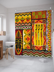 Штора для ванной с водоотталкивающей пропиткой «Африканский этнос» - Фото 1