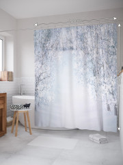 Штора для ванной с водоотталкивающей пропиткой «Белоснежный лес» - Фото 1