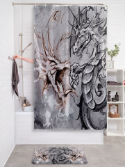 Штора для ванной с водоотталкивающей пропиткой «Борьба драконов» - Фото 2