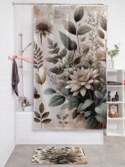 Штора для ванной с водоотталкивающей пропиткой «Букет и марки» - Фото 2