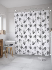 Штора для ванной с водоотталкивающей пропиткой «Бульдог монохром» - Фото 1