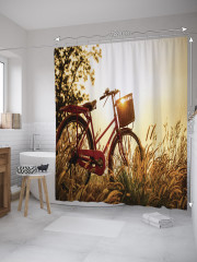 Штора для ванной с водоотталкивающей пропиткой «Велосипед» - Фото 1