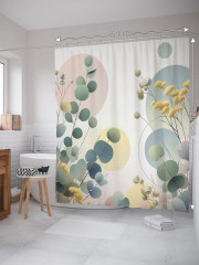 Штора для ванной с водоотталкивающей пропиткой «Ветки эвкалипта» - Фото 1