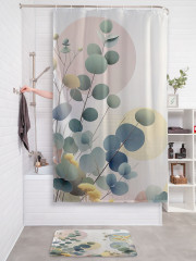 Штора для ванной с водоотталкивающей пропиткой «Ветки эвкалипта» - Фото 2