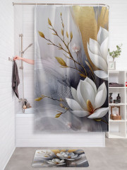 Штора для ванной с водоотталкивающей пропиткой «Взмах цветка» - Фото 2