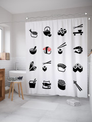 Штора для ванной с водоотталкивающей пропиткой «Выбор японских блюд» - Фото 1