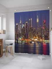 Штора для ванной с водоотталкивающей пропиткой «Городские огоньки» - Фото 1