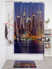 Штора для ванной с водоотталкивающей пропиткой «Городские огоньки» - Фото 2