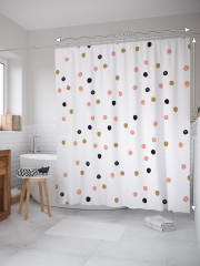 Штора для ванной с водоотталкивающей пропиткой «Горох каракулями» - Фото 1