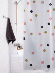 Штора для ванной с водоотталкивающей пропиткой «Горох каракулями» - Фото 3