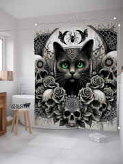 Штора для ванной с водоотталкивающей пропиткой «Готическая кошка» - Фото 1