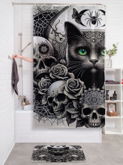 Штора для ванной с водоотталкивающей пропиткой «Готическая кошка» - Фото 2